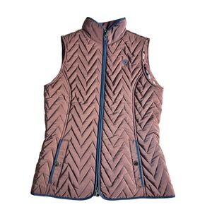 Ariat Womens XS Quilted Vest Mauve Equestrian Horse Print Lining Insulated Gilet